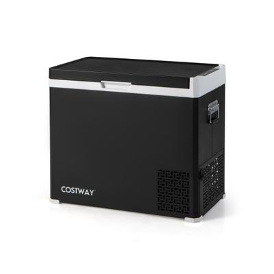 Costway 53QT Portable Dual Zone 12V Car Refrigerator Compressor Fridge Freezer for Vehicles Camping Travel-Black