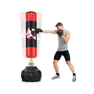 Costway 70 Inch Freestanding Punching Bag with Fillable Base 12 Suction Cups and Shock Absorbers
