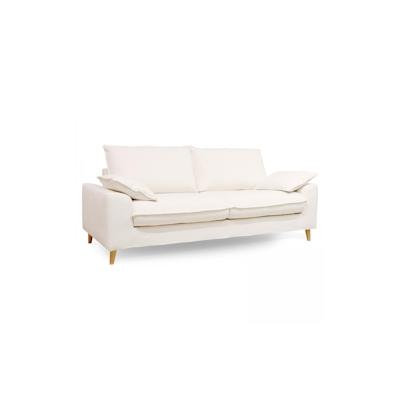 Oviala Business Sofa aus Bouclé-Stoff 3-Sitzer Weiß