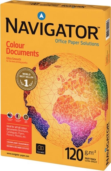 Navigator Colour Documents Kopierpapier, DIN A3, 120g/qm, weiß, Weißegrad: 169 CIE Image