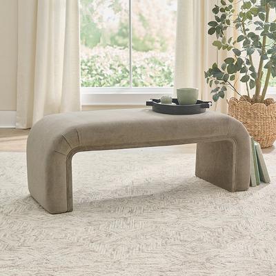 Banks Bench - Charcoal Velvet - Grandin Road