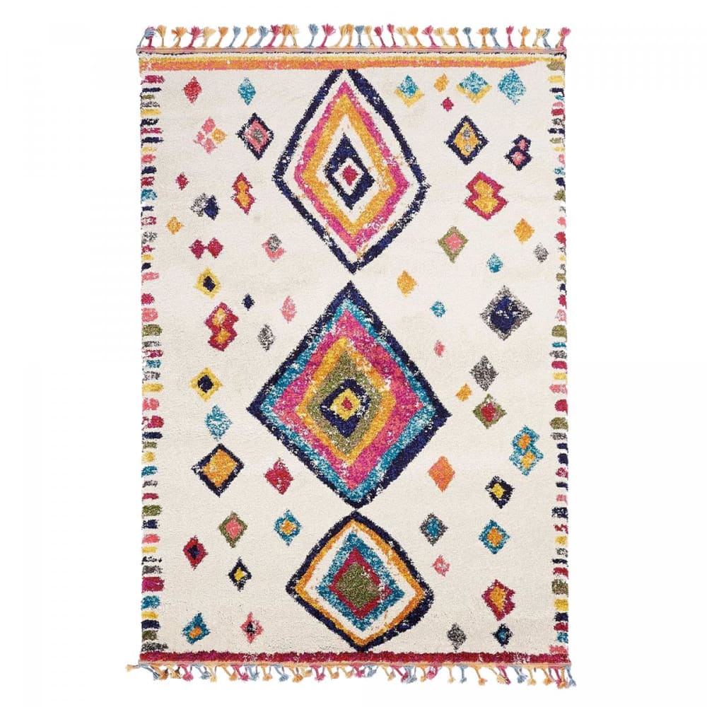Tapis berbère motif ethnic, idéal pour un salon, multicolore 200x290