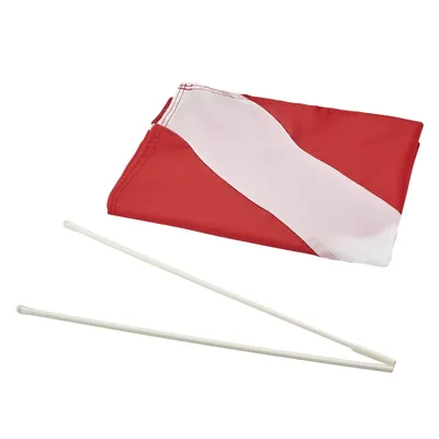 Dive Flag 20"x 24" with Removable Stiffening Pole for Scuba Diving Spearfishing Freediving, Use with