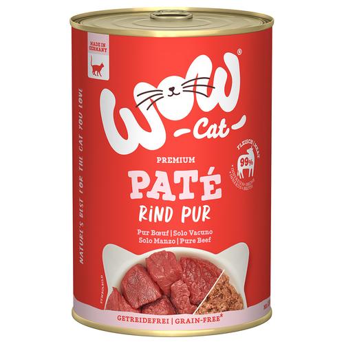 Sparpaket: 12x400g WOW Cat Adult Rind Pur Katzenfutter nass