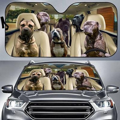 Fun Pet Pattern Car Sunshade - 3D Printed Front Windshield Sun Blocker - UV Protection and Heat Shield