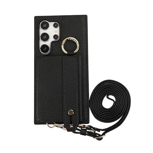 Handy Hülle Handyhüllen Für Samsung Galaxy S25 S24 S23 Ultra Plus S22 Plus Ultra Rückseite Mit Ständer Mit Handgelenkschlaufe Kartenfach Retro TPU Metall PU-Leder Image