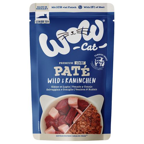 12x 125g WOW Cat Senior Paté Wild & Kaninchen Katzenfutter nass