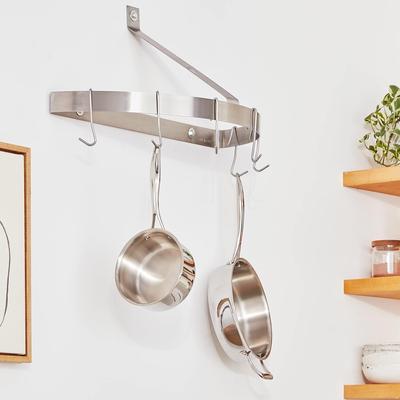 Cuisinart Chef's Classic Half-Circle Wall-Mount Pot Rack, Brushed Stainless