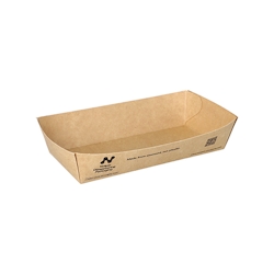 90 Snacktrays, Pappe `NOTPLA` 3,5 cm x 7 cm x 15 cm braun Image
