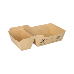 120 Snacktrays, Pappe `NOTPLA` 3,5 cm x 7 cm x 14,5 cm braun Image