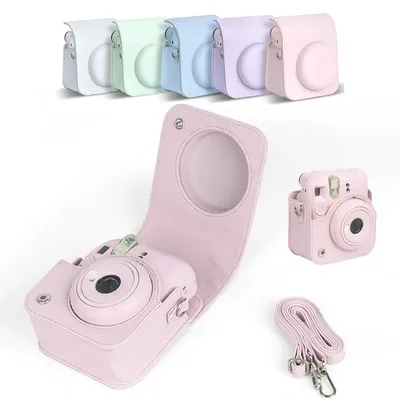Für Instax Mini 12 Kameratasche PU-Leder Weiche Schutzhülle Reisetasche für Fujifilm Film Kameratasche mit Schultergurt