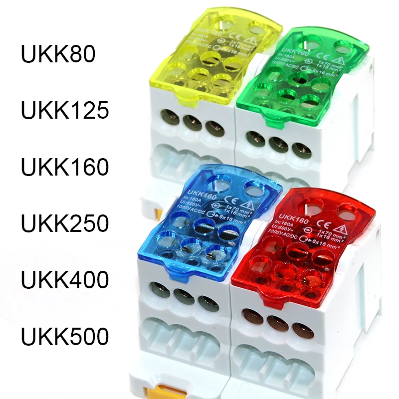 Die neue Auflistung Ein-Eingang-Führungsschienen-Anschluss dose mit mehreren Ausgängen ukk80a 125a 160a 250a 400 a500a Nulllinien-Klemmen block Image