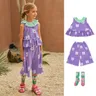 Spot bebebebe 2024 summer girl purple cone curly rabbit cute doll shirt pantaloni a gamba larga suit