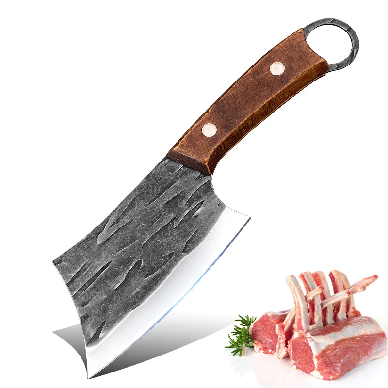 Hackmesser Schneiden Gemüse Fisch Fleisch Küchenmesser Edelstahl Holzgriff Knochen Metzger Messer Koch Kochute nsilien Image