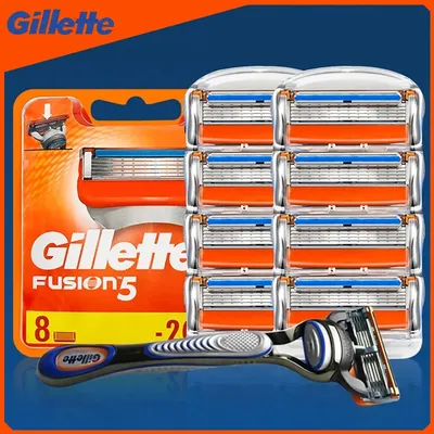 Original Gillette Fusion 5 Men's Shaver Blades 5 Layers Safety Manual Shaving Head Anti-Friction