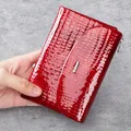 Portafoglio con clip per borsa da donna di lusso alla moda per pochette da sera per carte di credito per portafogli da donna di design femminile in pelle rosso nero