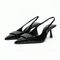 Fashion Women Patent leather High Heeled Sandals Office Lady Sexy Black Heels Formal Pointed Toe