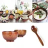 1pc Log Geschirr Japanische Holz Schüssel Instant-nudeln Schüssel Salat Schüssel Suppe Schüssel Oval