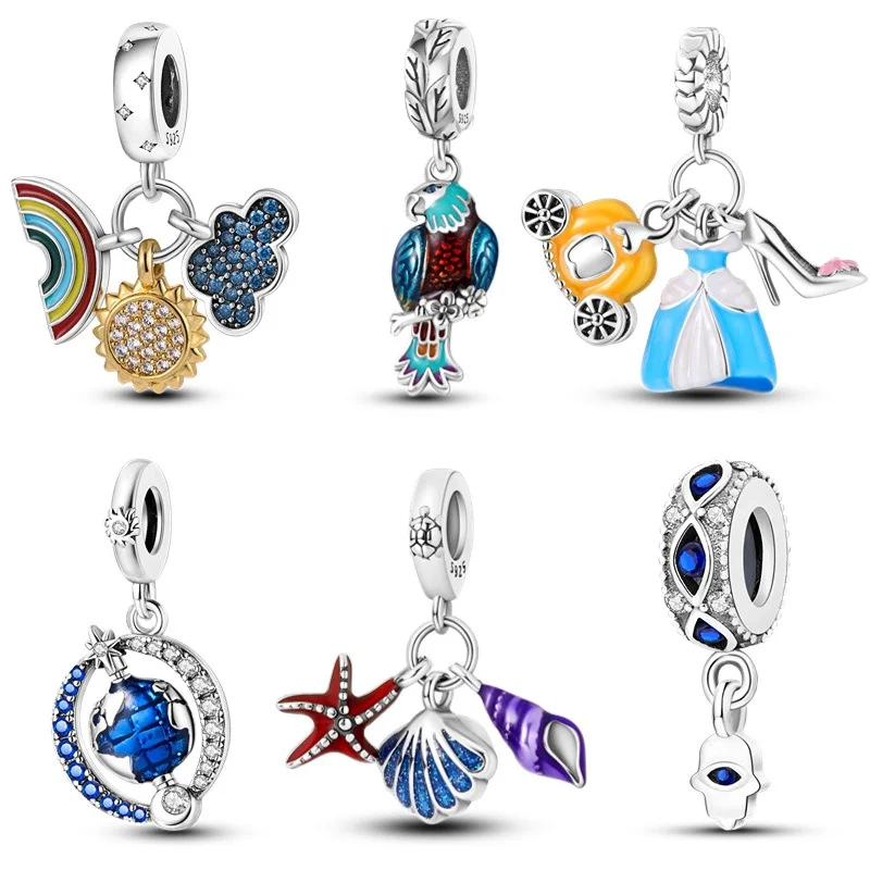 Original Neue Produkte Silber Sonne Regenbogen Wolke Anhänger Fit Pan Armband DIY Charme Für Frauen Schmuck Mode Geschenk Heißer Verkauf Image