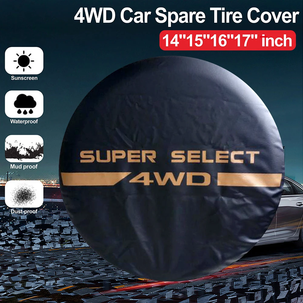Auto Stil 14 "15" 16 "17" Zoll Auto Reifen Abdeckung 4WD 4x4 PVC Leder Reserverad Reifen Abdeckung Fall Tasche Beutel Schutz Fit Für Jeep Image