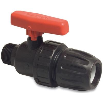 Mega Group - Mega Kugelhahn mit Klemmverbinder 32 mm x Außengewinde 1 Zoll pp schwarz, Typ Safe 502 Image