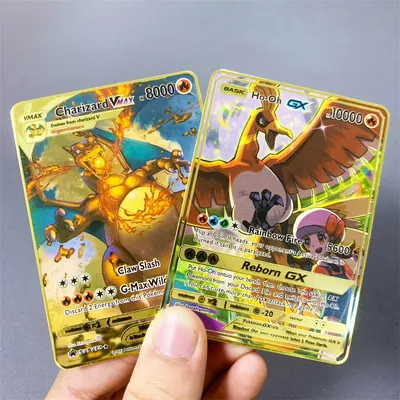 Englisch Punkt Metall karte GX VMax Pokemon Metall karten Pikachu Charizard Gold Limited Edition Kinder Geschenk Spiel Sammel karte Image