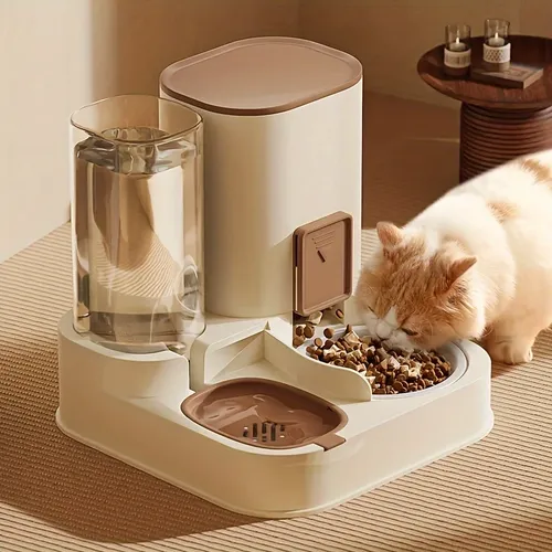 Automatische Haustier katze Wasser-und Futter fütterung 2 in 1 Katzenfutter behälter mit großer