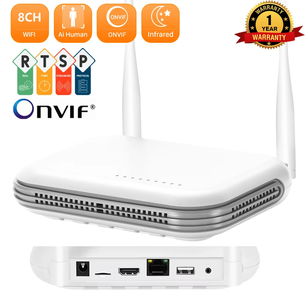 8CH Mini WiFi NVR Place Video Onvif Wireless Netzwerk Video Recorder 3MP 4CH 5MP H.265 Unterstützung Gesichtserkennung XMEYE / iCSee App Image