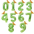 Ballons numérotés de dinosaure vert rugissement décorations de fête dans la jungle décoration de