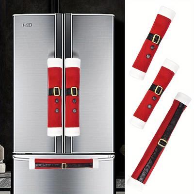 Make Your Christmas Sparkle: 3pcs Red Refrigerator...