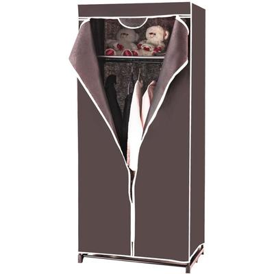 Costway - Kleiderschrank Stoffschrank mit Kleiderstange, 172x74x50cm kaffeebraun Image