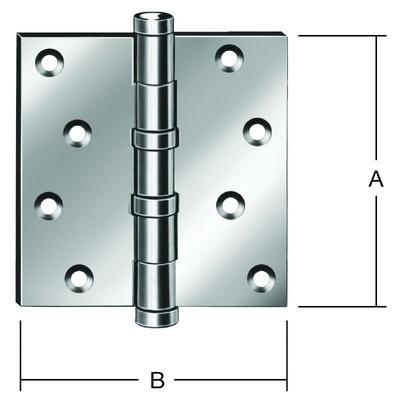 Abus - Vormann Türscharniere mit Kugellager 102x76x2,9 mm, vernickelt matt Image