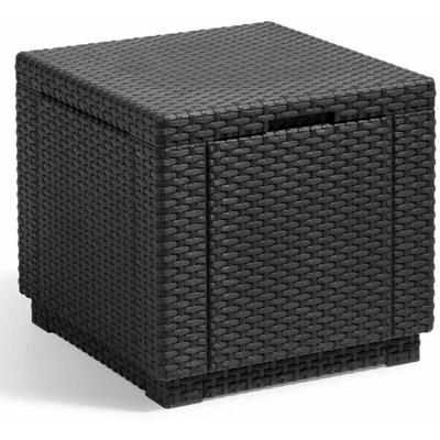 Allibert - Hocker mit Stauraum Cube Graphitgrau 213816 Keter Image