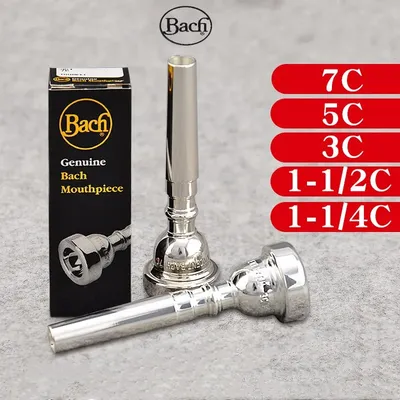 BACH Bb Trumpet Mouthpiece 7C 5C 3C Size Pro Silver/Gold Plated Copper Musical Brass Instruments