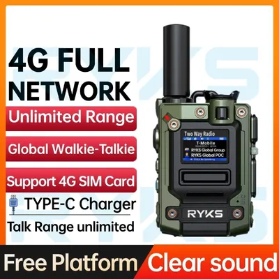 4G Walkie Talkie 5000Km 200 Channels Personalized Names Audio Playback Global Ptt Type C Charger Long Range Ham Two Way Radio