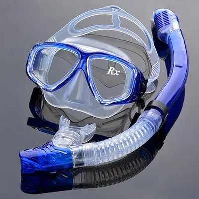 Optical Diving Gear Kit Myopia Snorkel Set, Different Strength for Each Eye, Nearsighted Dry Top