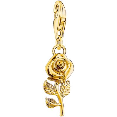 Charm-Einhänger THOMAS SABO "Rose, 2076-664-10, 2077-413-39", gold (gelbgoldfarben), Charms, Damen, Silber 925 (Sterling