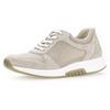 Keilsneaker GABOR ROLLINGSOFT, Damen, Gr. 36, beige (sandfarben), Textil, Ziegenveloursleder, sportlich, Schuhe Sneaker Sneaker low, Freizeitschuh, Halbschuh, Schnürschuh mit OPTIFIT-Wechselfußbett