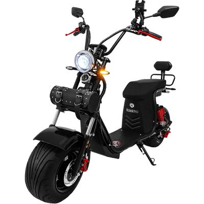 E-Motorroller ROLEKTRO "E-Chopper 45, 60V-25,6Ah Lithium-Akku, 3000 Watt", schwarz (schwarz, schwarz), Elektromotorrolle