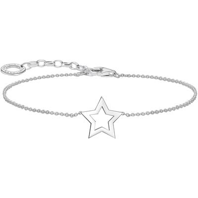 Armband THOMAS SABO "mit Stern-Anhänger, A2162-001-21-L19V, A2162-413-39-L19V" Gr. 19, silber (silberfarben), Armbänder, Damen, 19, Silber 925 (Sterlingsilber) Image