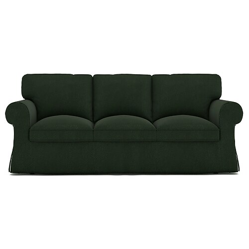 Sofaüberwurf 100% Baumwolle 3-Sitzer Sofa Bezug Einfarbig Gesteppt Image