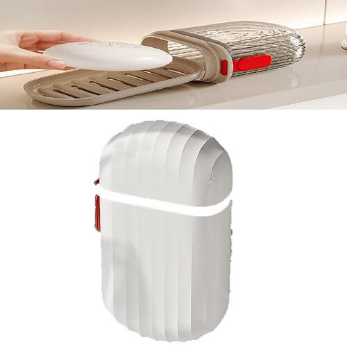 Reiseseifenetui, Seifenbehälter für unterwegs, auslaufsicher, durchsichtige Reiseseifenbox – tragbares Reiseseifenetui, Reisehalter für Shampoo-Spülung-Seifenstück Image