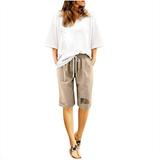 4th of July Cargo Pants Women Big And Tall Golf Pants Cyber of Monday Deals Summer Casual Loose Cotton And Linen Independent Day Printed Wide Leg Pants Shorts Cropped Pants Pants J108