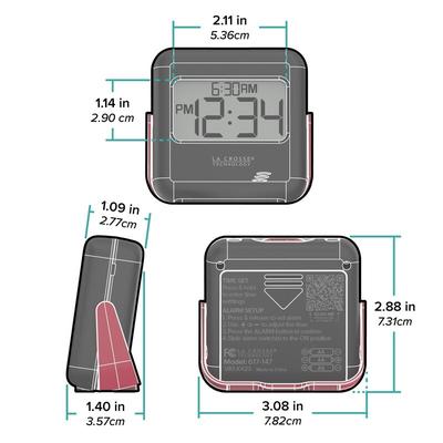 La Crosse Technology 617-43937-INT Buzz Digital Alarm with Vibration