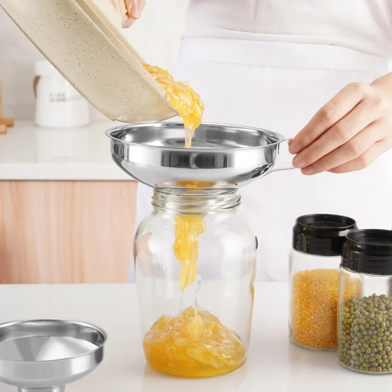 Edelstahl-Trichter mit breiter Öffnung, Einmach-Trichter, Tasse, Marmelade, Salatdressing, Trichter, Filter für Glas, Dosen, Filteröl, Wein, Wasser, Gewürze Image