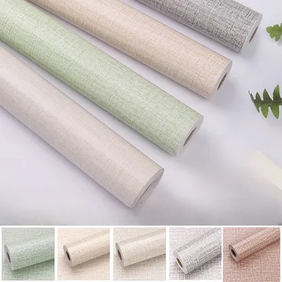 Verdicken Leinen PVC selbst klebende Tapeten für Schlafzimmer Wohnzimmer DIY dekorative Film Wanda uf kleber Kontakt papier Wohnkultur Image