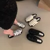 Schwarze halbe Hausschuhe mit Bao-Kopf, Sommerkleid ung für Damen 2024, neue Slip-On-Moeller-Sandalen, gewebte Birkenstock-Sandalen, Damenschuhe
