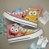 2024 Herbst neue SpongeBob Schwammkopf kleine und beliebte High-Top-Leinwand Student Paar Board plus Größe Mann Frauen Schuhe