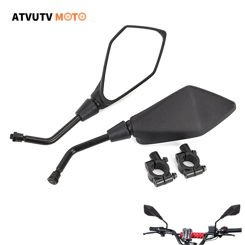 1 paar 22mm 7/8 "Motorrad Rückspiegel Für Motocross Roller Moped Polaris Sportsman Honda Yamaha ATV Dirt Bike m8 M10 Image