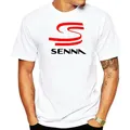Legend Ayrton Senna Racing Logo uomo T-Shirt bianca per uomo maniche corte 100% cotone T-Shirt